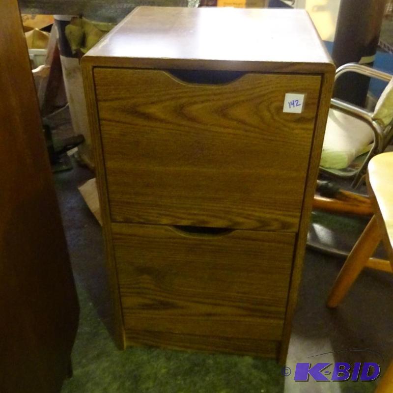 Laminate 2 drawer file cabinet. 15 x 15 x 27...