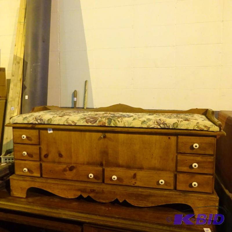 Hope chest with cushioned bench top. 49 x 17 ...