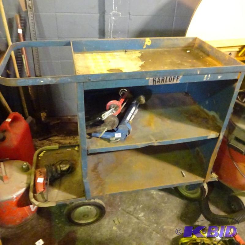 Metal roll around work cart...