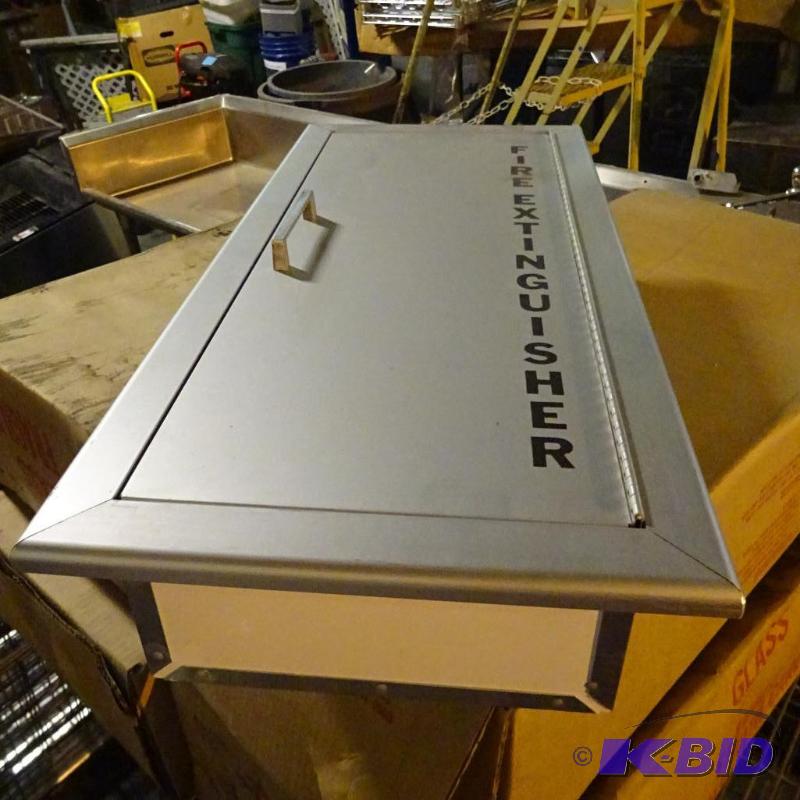 In wall aluminum fire extinguisher cabinet. N...