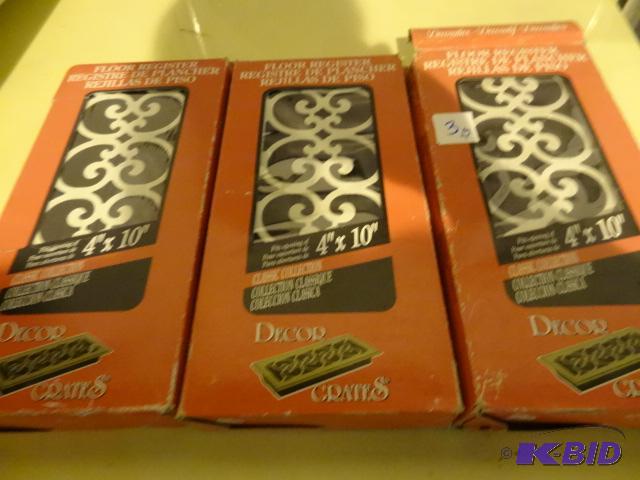 Decorative floor register. Qty 3. 4 x 10...