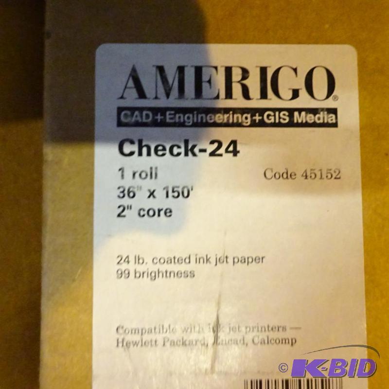 Amerigo check 24. 36&quot x 150 roll. Qty 2...