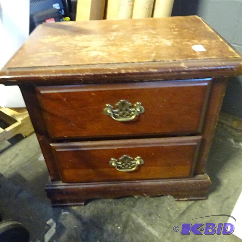 Wood 2 drawer dresser. Top needs some refinis...