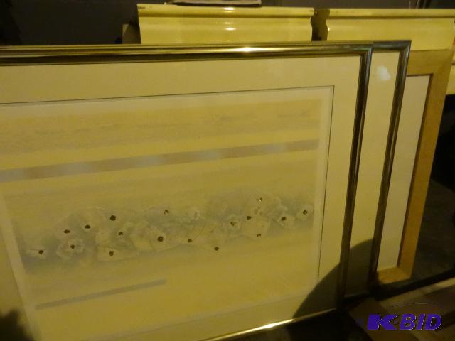 3 framed paintings. 2 are 37 x 31. 1 is 42 x ...
