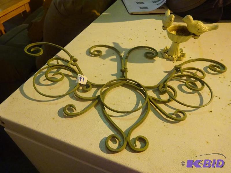 Metal wall hanging candle holder. Miniature b...