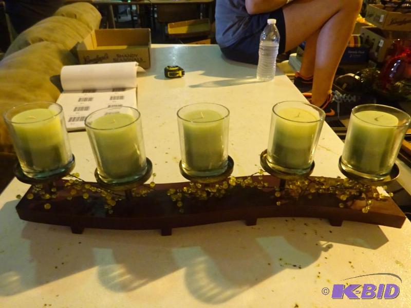 5 candles. Candle holder....