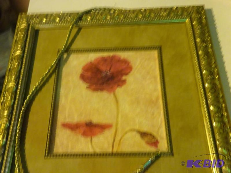 Flower painting in frame. 15 x 5...