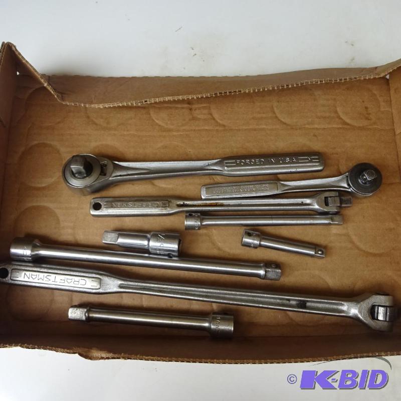 lot 131 image: 38 and 12 Craftsman Extensions and Ratchets...