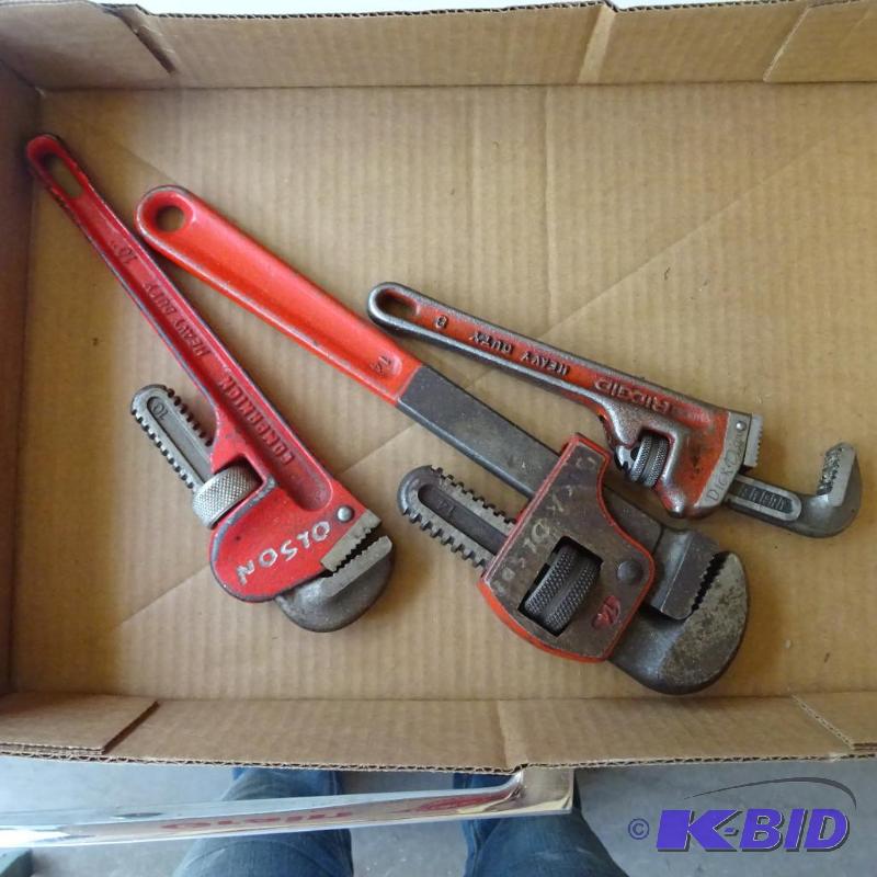 lot 210 image: 8, 10, 14 Pipe Wrenches...