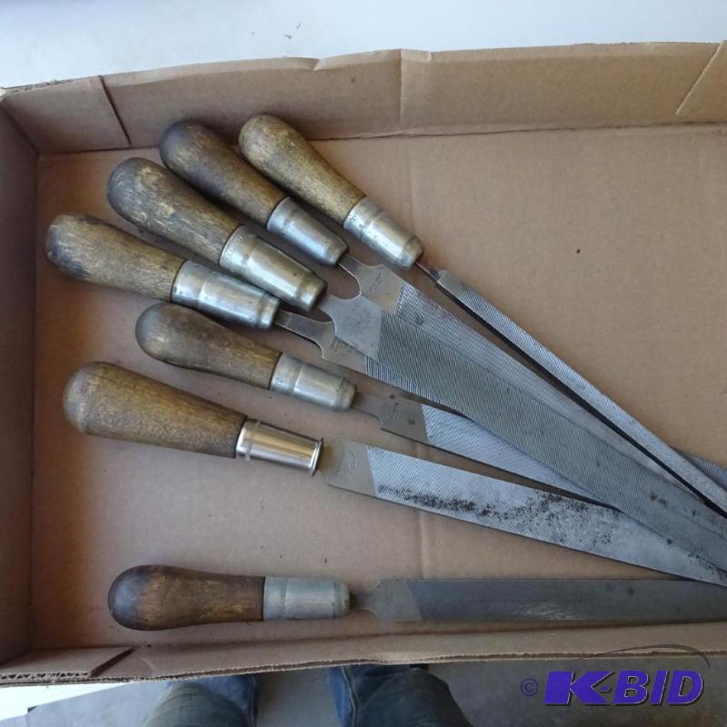 lot 241 image: wood handeled files...