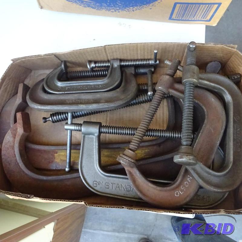 lot 291 image: 7-Various Size C Clamps...