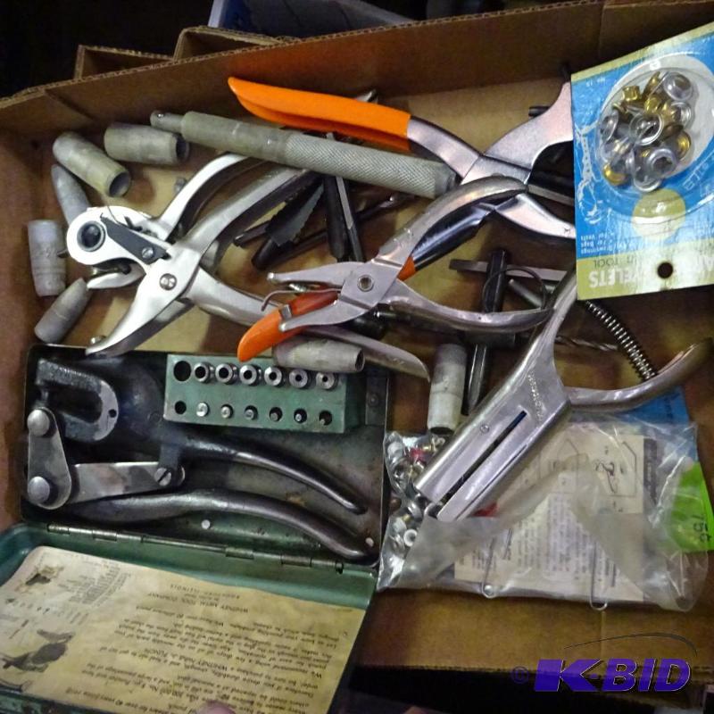 lot 44 image: Punch No. 5 JR set. Misc punch tools. Step dr...