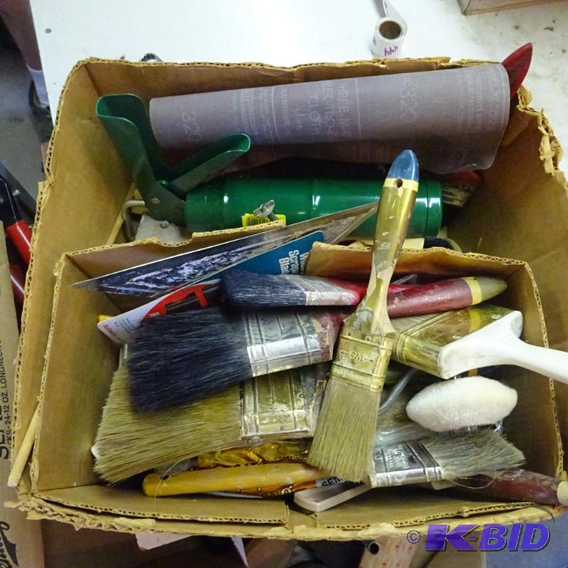 lot 442 image: Misc. Paint Brushes, Painting Supplies, Caulk...
