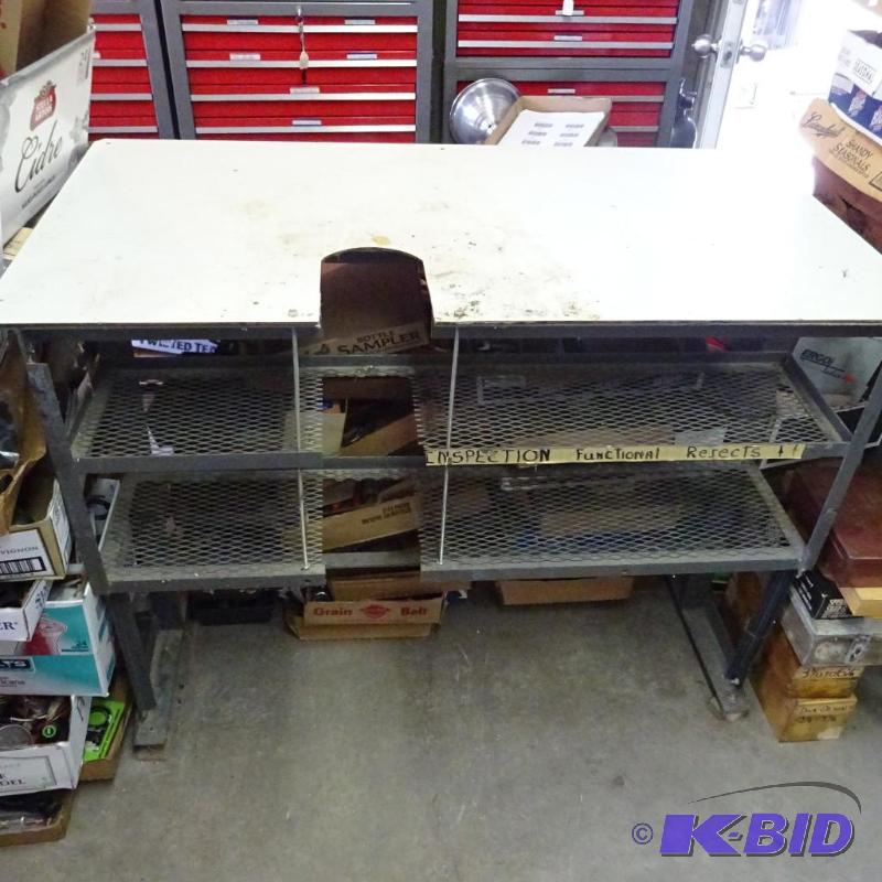 lot 451 image: Metal Table with Shelving 48" x26" ...