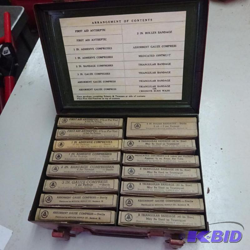 lot 452 image: Vintage 1st Aid Kit-Never Used...
