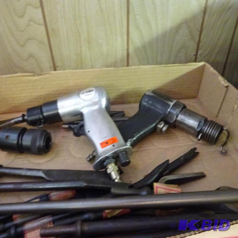 lot 52 image: 2 Air Hammers with Misc. Bits...