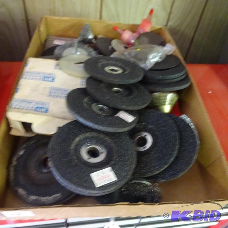 lot 55 image: Misc. Grinding Sanding and Cutting Disks, Wir...
