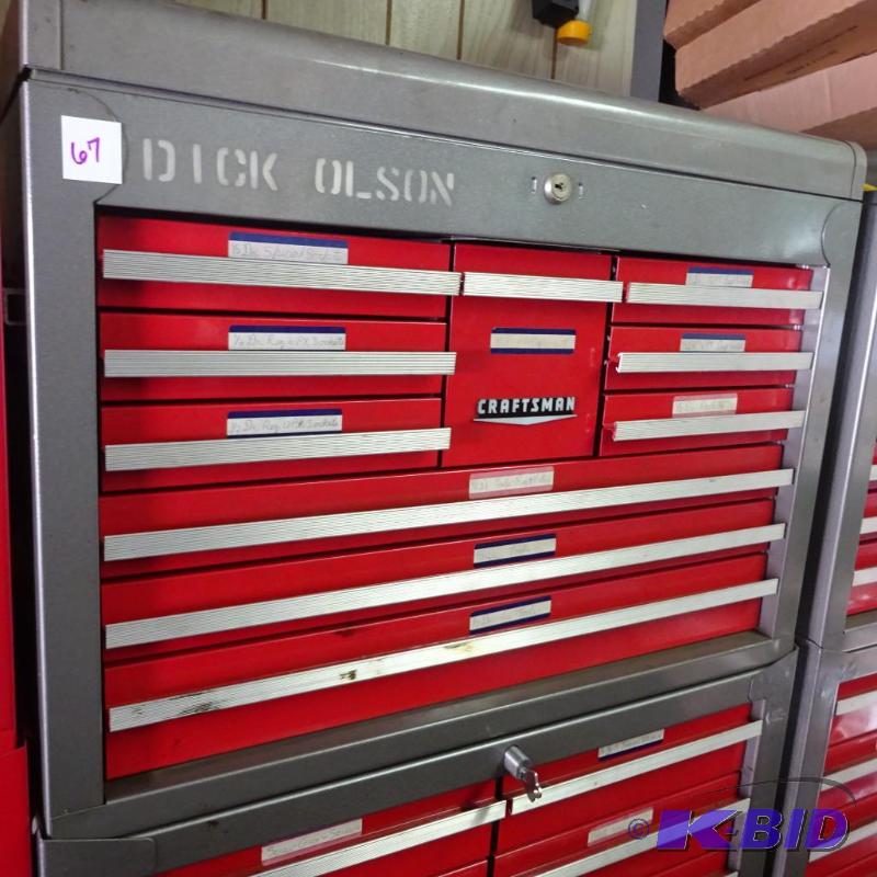 lot 67 image: Craftsman 10 Drawer Top Box. With Lock and Ke...