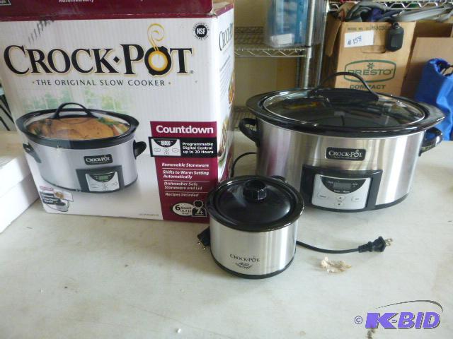 lot 100 image: 6 Quart Crock Pot and Little Dipper Warmer Cr...