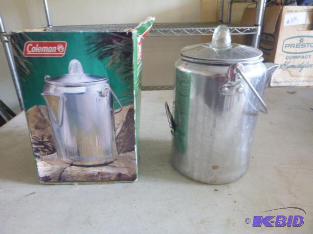 lot 139 image: Coleman 9 Cup Aluminum Coffee Percolator ...
