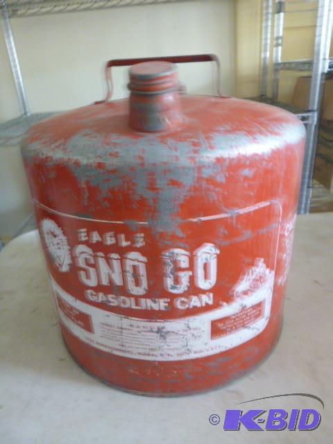 lot 143 image: Eagle Sno Go Metal Gas Can 6 gallon...