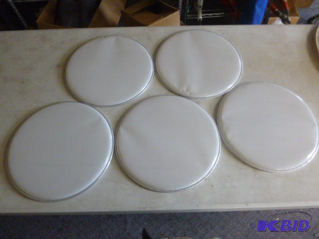 lot 19 image: 5 Drum Skins Approximately 13 12"...