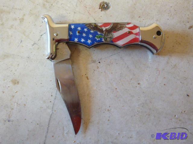 lot 296 image: USA Eagle Lock Blade&nbsp3" Knife...