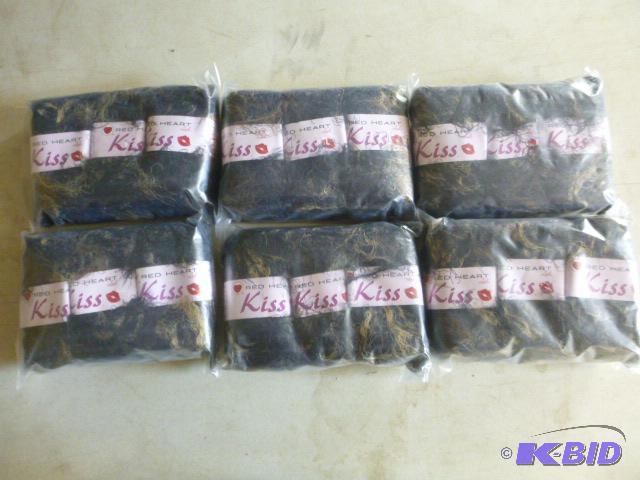lot 38 image: Red Heart Kiss Fuzzy and Soft Luxury Yarn 6 P...