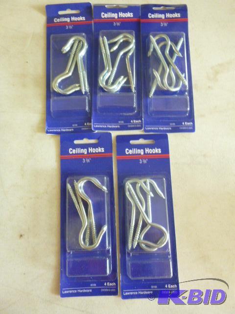 lot 97 image: 3 38" Ceiling Hooks 5 Packs of 4...