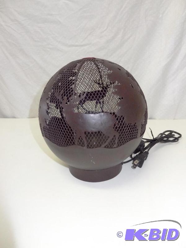 Electric globe deer lantern, 9 inches high....