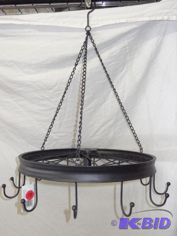 Bicycle wheel pot and pan hooksrack, 20 inch...