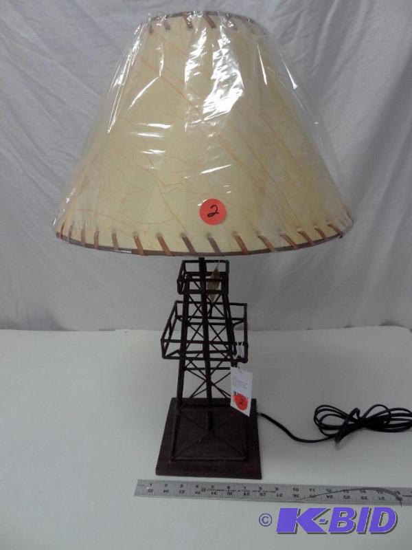 Oil Derrick Lamp, 29 inches high....