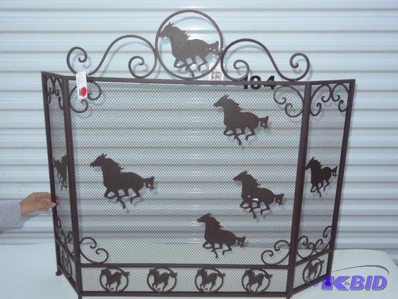 Metal horse fireplace screen....