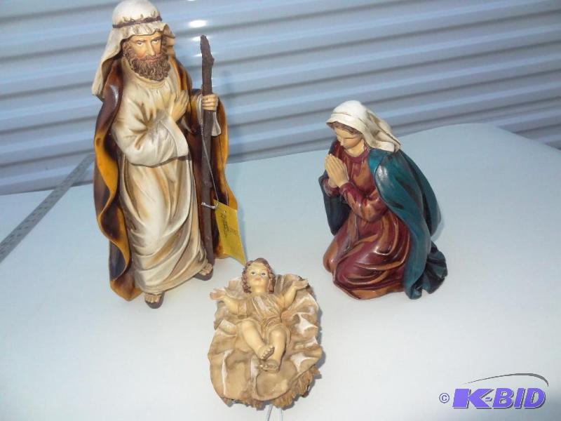 Three piece nativity set - Joseph is 13 inche...