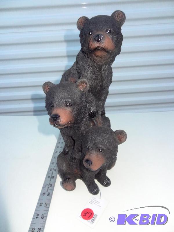 Three stacked bear statue - 15 inches tall....
