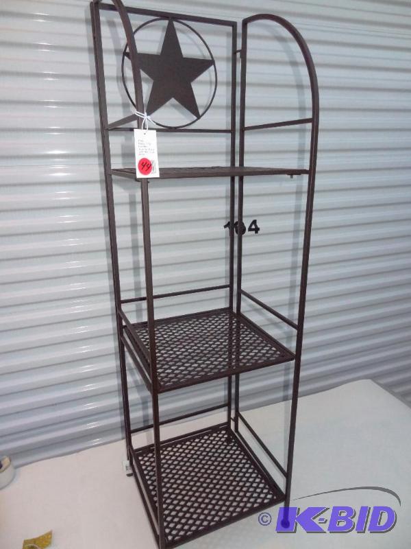 Metal star 3 tier linen shelf - 48 inches tal...