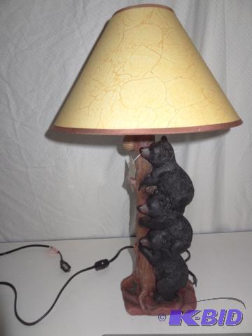 Three bear table lamp, 21 inches tall....