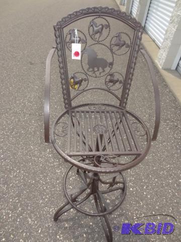 Cast iron and metal horse bistro chair or bar...