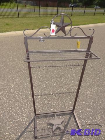Metal&nbsp star cowboy boot rack....