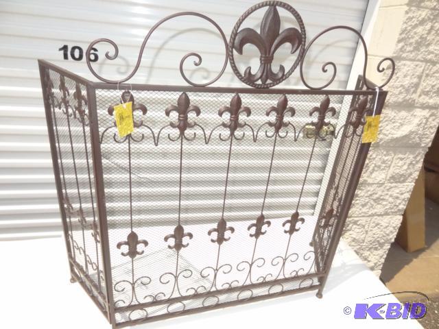 Metal fleur de lis fireplace screen....