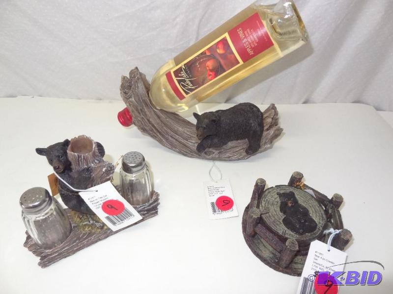 Three piece bear set&nbsp wine bottle holde...