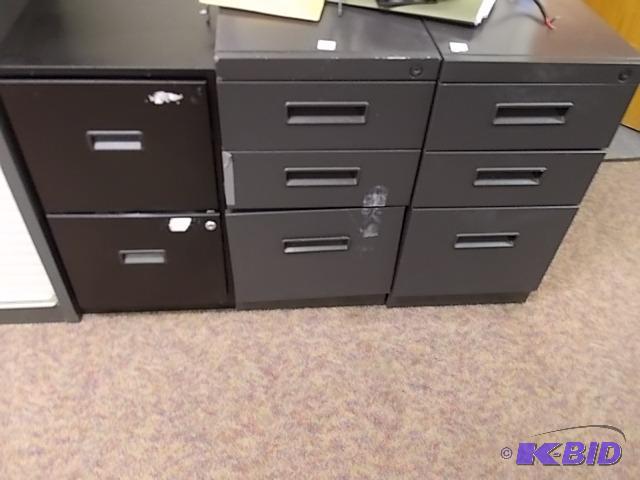 lot 16 image: 2- Files With 3-Drawers, 1- File With 2-Drawe...