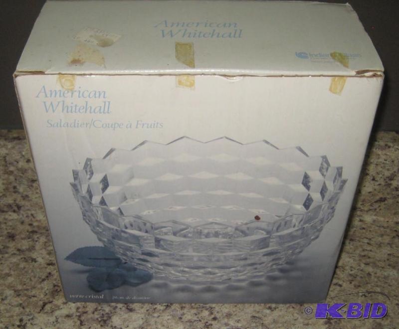 American Whitehall Crystal Glass 9 12 inch Bowl with Original Box