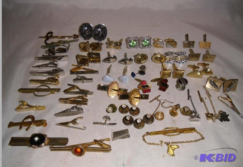 lot 20009 image: Multiple Estates Collection Tie Tacks  Tie Bars  Cuff Links Swank Hickok