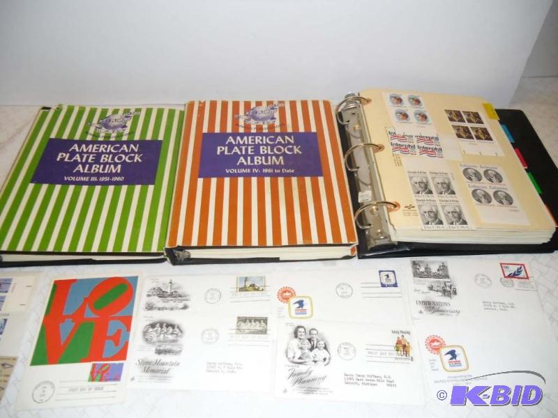 lot 20021 image: Estate Collection Stamps 1950s, 1960s and 1970s Plate Block Albums & First Day Issue Envelopes