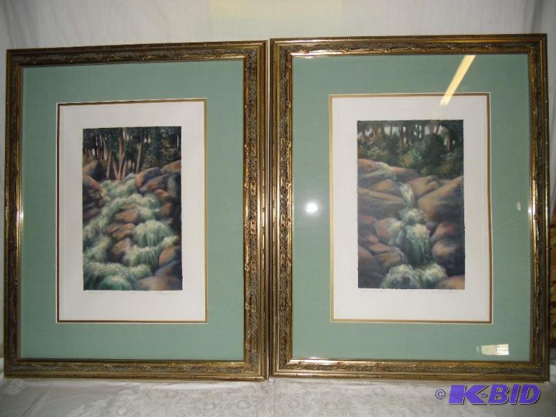 lot 20032 image: (2) K Haines Dench  Signed & Numbered SN Tumwater II & Tumwater III  Framed