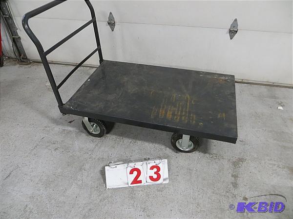 lot 23 image: Cart&nbsp4 rubber tires. Measure 30" x...