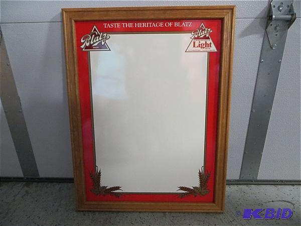 lot 38 image: Blatz Light Message board. Dry Erase. Framed....