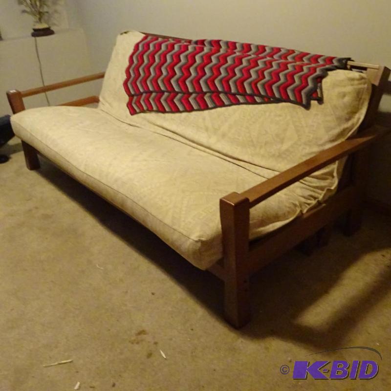 lot 108 image: Futon sofa bed. 80x40x30. In basement. Bring...