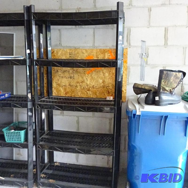 lot 138 image: plastic shelving units. 36x18x76...